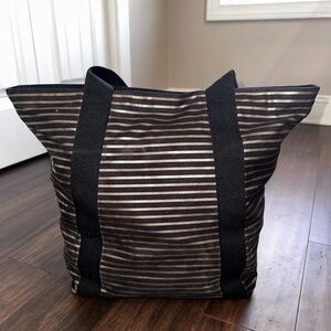 Bath and Body Works Zipper Top Canvas Tote Bag